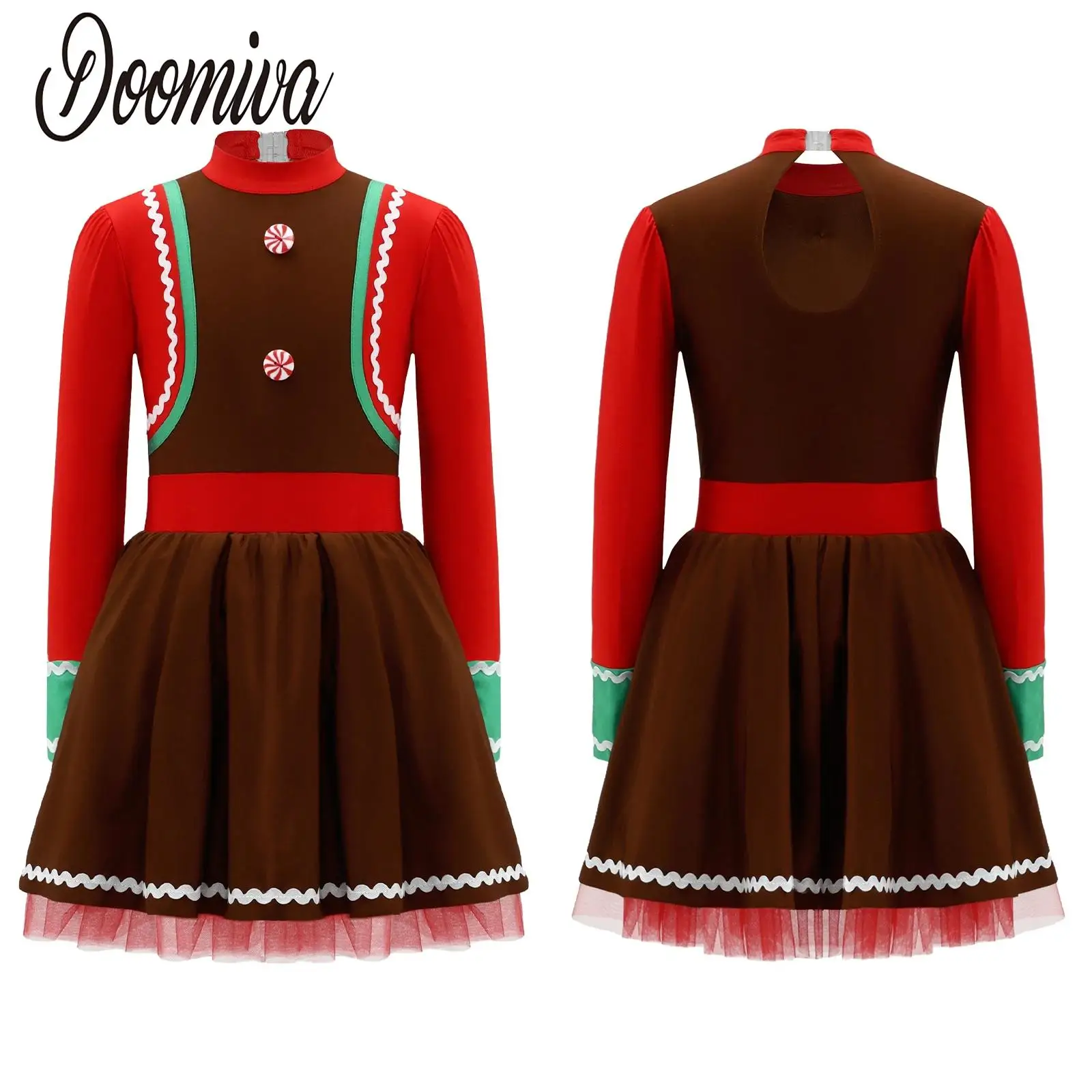 Girls Gingerbread Man Christmas Costumes Figure Skating Dresses Leotards Tutu Dress Long Sleeve Color Block Dress Xmas Clothes
Girls Gingerbread Man Christmas Costumes Figure Skating Dresses Leotards Tutu Dress Long Sleeve Color Block Dress Xmas Clothes