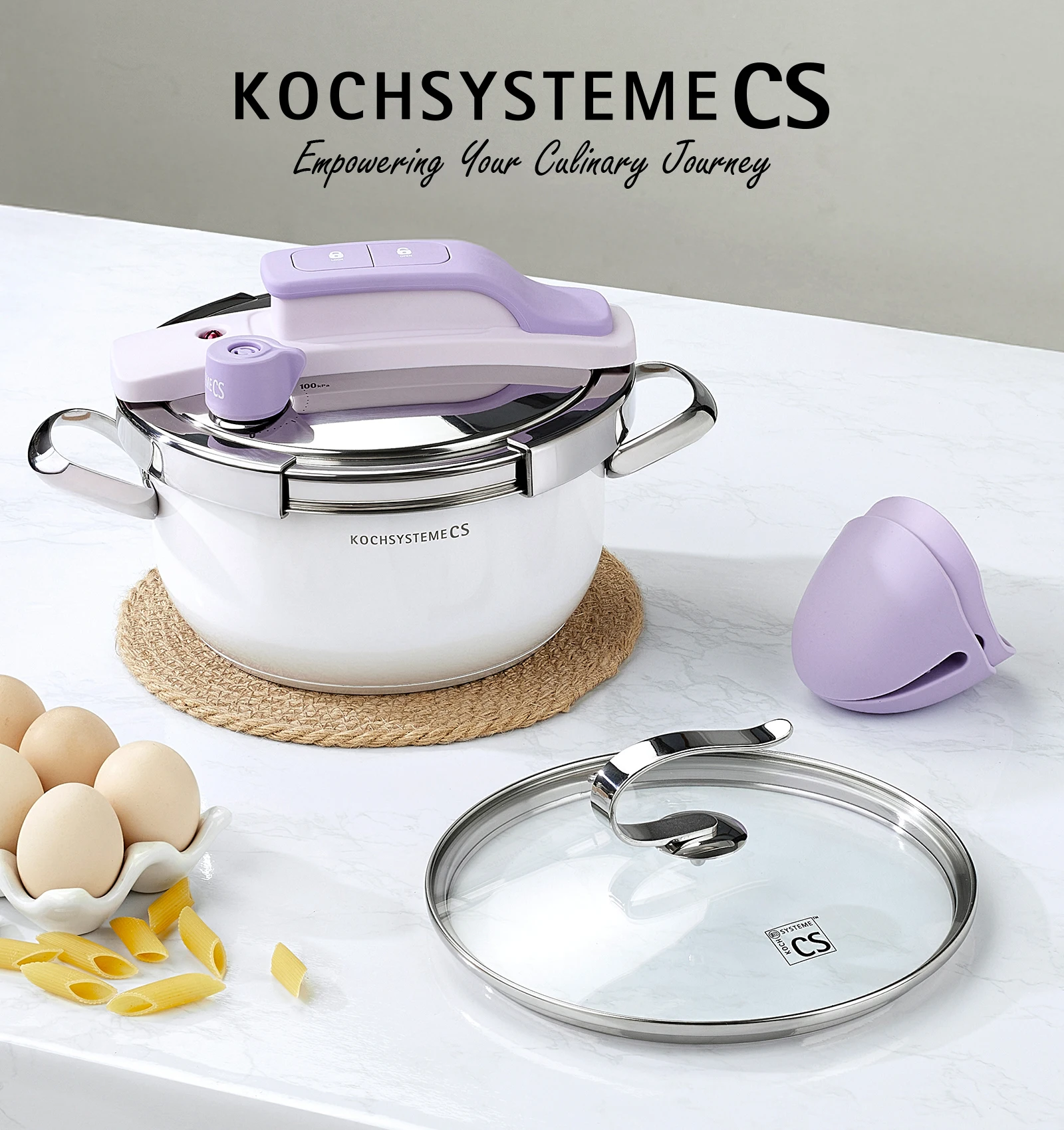 KOCH SYSTEME CS Small Pressure Cooker Stainless Steel, 3.2 Quart Olla de Presion, One-Press Locking, 18/10 Stainless Steel Pressure Cooker, Induction Compatible, with Glass Lid, Purple
KOCH SYSTEME CS Small Pressure Cooker Stainless Steel, 3.2 Quart Olla de Presion, One-Press Locking, 18/10 Stainless Steel Pressure Cooker, Induction Compatible, with Glass Lid, Purple