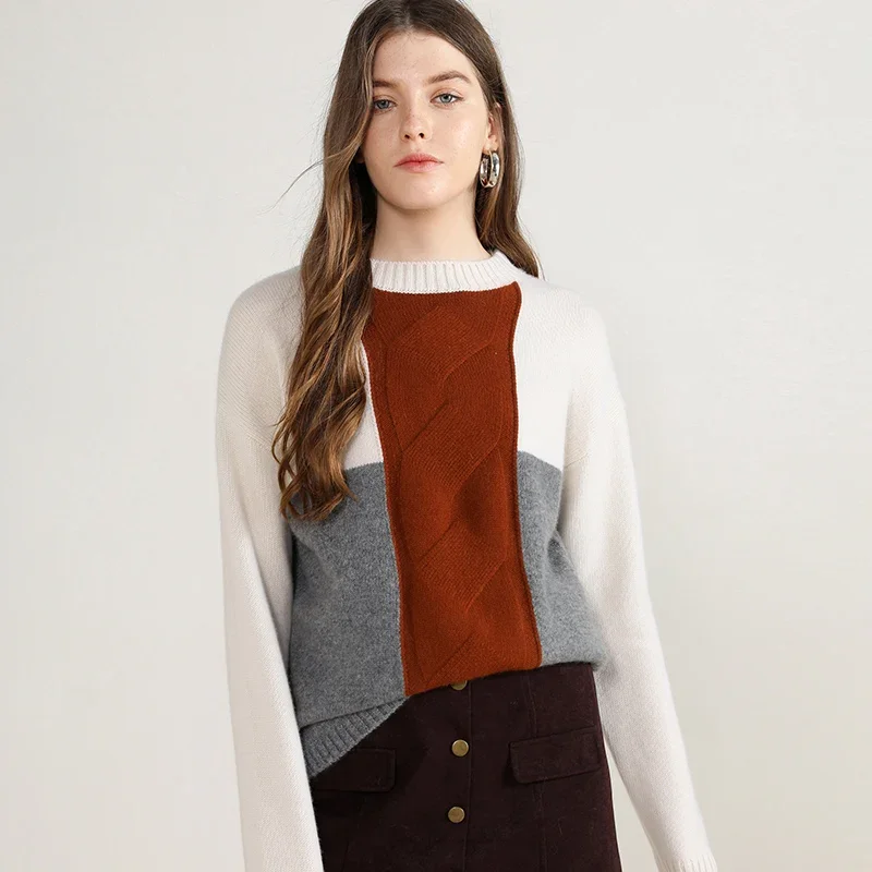 new style 100% cashmere sweater women fashion patchwork winter thick warm pullover crew neck long sleeve ladies stylish jumper
new style 100% cashmere sweater women fashion patchwork winter thick warm pullover crew neck long sleeve ladies stylish jumper