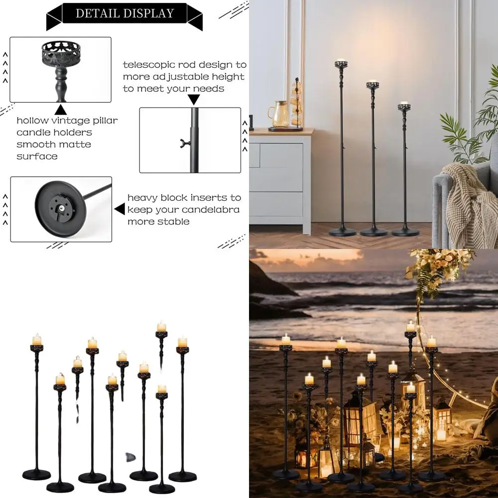 Набор из 6 матовых черных подсвечников-столбиков, идеально подходящих для украшения стола на Хэллоуин, винтажные металлические напольные подсвечники для свадеб, P
Набор из 6 матовых черных подсвечников-столбиков, идеально подходящих для украшения стола на Хэллоуин, винтажные металлические напольные подсвечники для свадеб, P