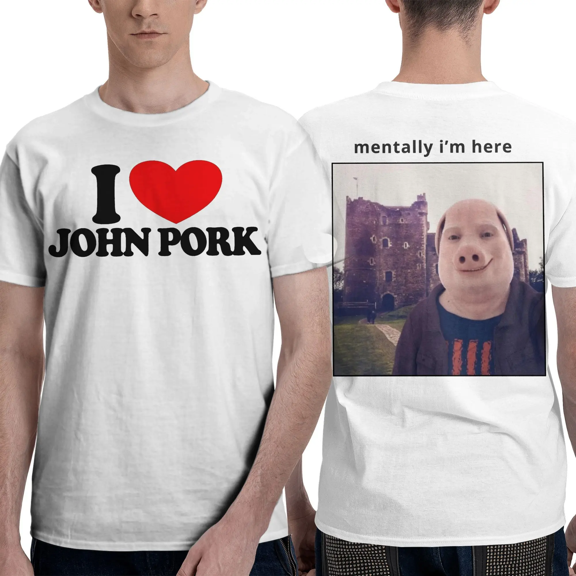 Funny Mentally I'm With John Pork Outfit Men Women Double sided T Shirts Cotton Tee Fashion T-shirt Clothes
Funny Mentally I'm With John Pork Outfit Men Women Double sided T Shirts Cotton Tee Fashion T-shirt Clothes