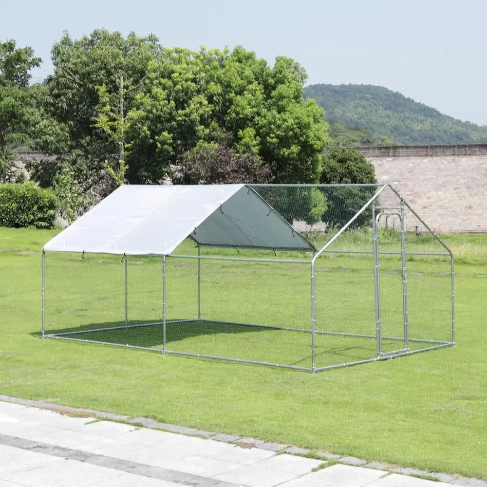 Chicken Run Metal Chicken Coop, Outdoor Dog Kennel with Roof Waterproof Anti-UV Cover Secure Lock for Outside Backyard Farm (13.
Chicken Run Metal Chicken Coop, Outdoor Dog Kennel with Roof Waterproof Anti-UV Cover Secure Lock for Outside Backyard Farm (13.