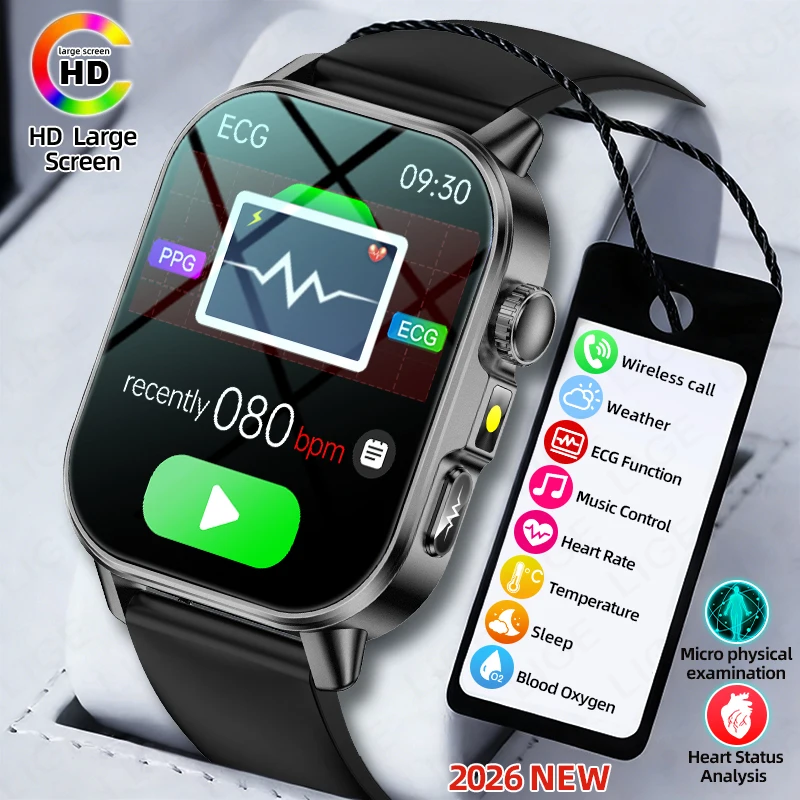 ECG+PPG Smart Watch Men Health Analysis 2026 New Model Bluetooth Call Blood Oxygen 2.01-inch LED Flashlight Smartwatch Women
ECG+PPG Smart Watch Men Health Analysis 2026 New Model Bluetooth Call Blood Oxygen 2.01-inch LED Flashlight Smartwatch Women