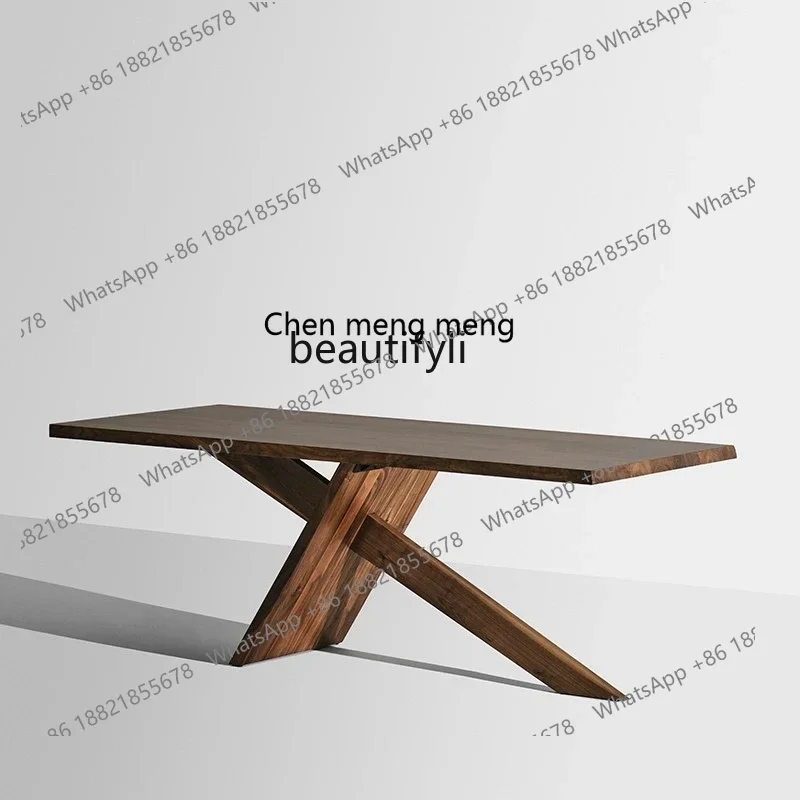 North American black walnut solid wood dining table medieval retro dining table minimalist square table workbench5556
North American black walnut solid wood dining table medieval retro dining table minimalist square table workbench5556