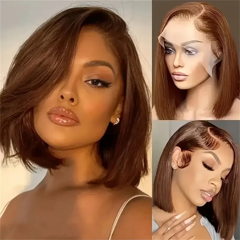 Indian Hair #4 Brown Straight 13x4 Lace Short Bob Wig 100% Human Hair Wig Chocolate 4x4 Lace Virgin Hair wig For Black Women
Indian Hair #4 Brown Straight 13x4 Lace Short Bob Wig 100% Human Hair Wig Chocolate 4x4 Lace Virgin Hair wig For Black Women