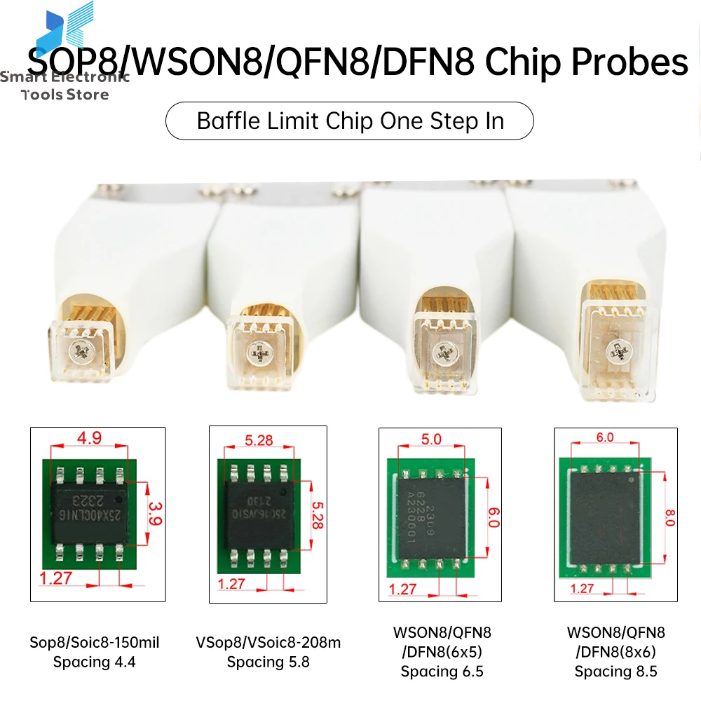 SOP8/WSON8/QDFN8 Чип для загрузки записи, зонд с пружинной иглой, флэш-кабель для записи чипов Eeprom
SOP8/WSON8/QDFN8 Чип для загрузки записи, зонд с пружинной иглой, флэш-кабель для записи чипов Eeprom