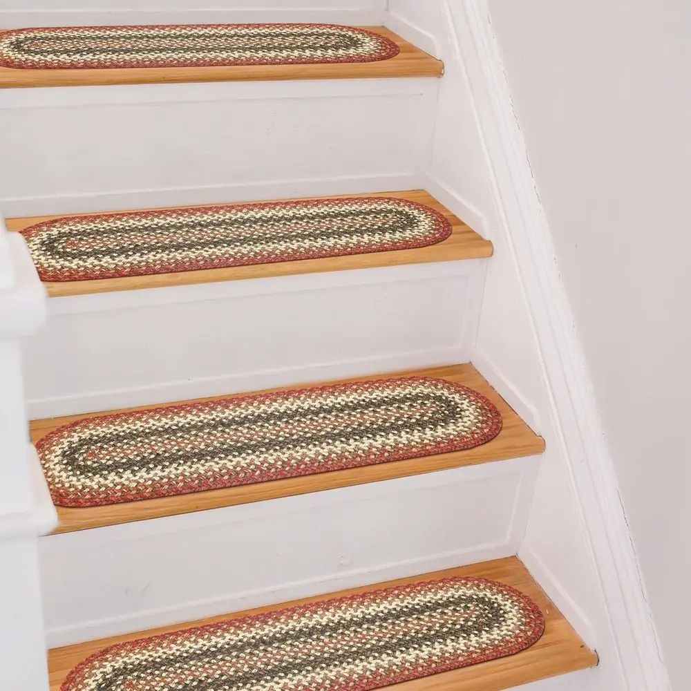 Braided Jute Stair Treads, Country Lodge Style, 13-Piece Set, Red 8x28 Oval Rug or Stair - Cleanable, Durable, and Well-Stitched
Braided Jute Stair Treads, Country Lodge Style, 13-Piece Set, Red 8x28 Oval Rug or Stair - Cleanable, Durable, and Well-Stitched