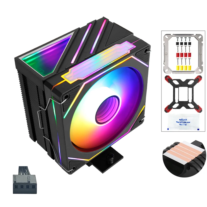 4 Heat Pipes B85 Motherboard Computer CPU Heat Sink 4-pin 2011 CPU Fan 120mm Prism X79 Air-cooled 1700/1151/AM4/I5/I7
4 Heat Pipes B85 Motherboard Computer CPU Heat Sink 4-pin 2011 CPU Fan 120mm Prism X79 Air-cooled 1700/1151/AM4/I5/I7