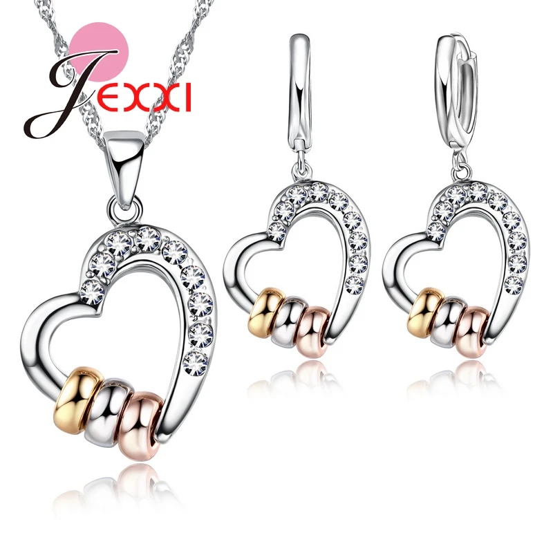 New Arrival 925 Sterling Silver Romantic Heart Necklace Earrings Jewelry Sets For Women Ladies Wedding Cubic Zirconia
New Arrival 925 Sterling Silver Romantic Heart Necklace Earrings Jewelry Sets For Women Ladies Wedding Cubic Zirconia
