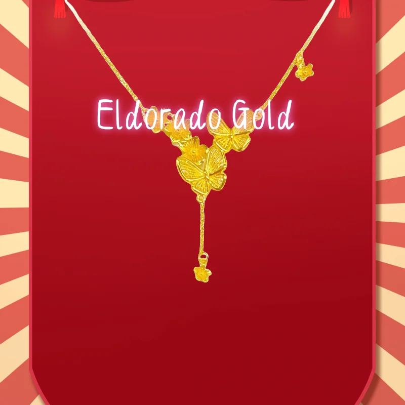 A genuine gold 999 Chinese-style three-flower butterfly tassel necklace with a niche design and collarbone chainValentine's Day
A genuine gold 999 Chinese-style three-flower butterfly tassel necklace with a niche design and collarbone chainValentine's Day