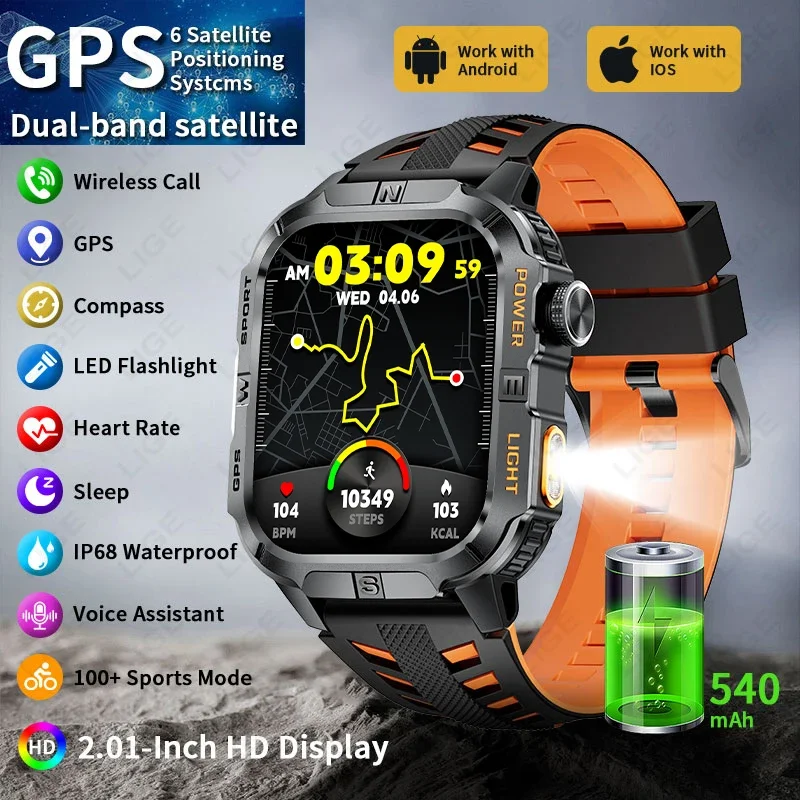LIGE Новые уличные аккумуляторы 540 мАч для мужчин и взрослых Смарт-часы GPS Компас IP68 Водонепроницаемые пульсометр BT Call Sport Man Smartwatch Reloj 
LIGE Новые уличные аккумуляторы 540 мАч для мужчин и взрослых Смарт-часы GPS Компас IP68 Водонепроницаемые пульсометр BT Call Sport Man Smartwatch Reloj
