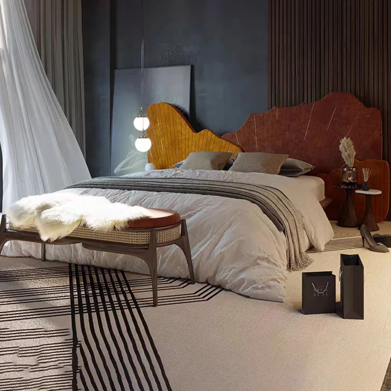 Villa Large Flat Master Bedroom Double Widescreen Fabric Floor Bed - Modern High-End Style
Villa Large Flat Master Bedroom Double Widescreen Fabric Floor Bed - Modern High-End Style