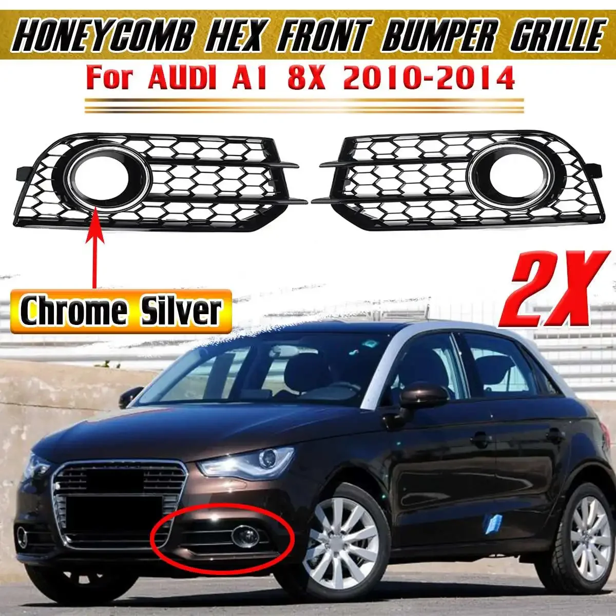 Pair 8X Front Bumper Fog Lamp Surround Grill Protector For AUDI A1 8X 2010-2014 Lower Bumper Fog Light Grille Cover 8X0807681A
Pair 8X Front Bumper Fog Lamp Surround Grill Protector For AUDI A1 8X 2010-2014 Lower Bumper Fog Light Grille Cover 8X0807681A