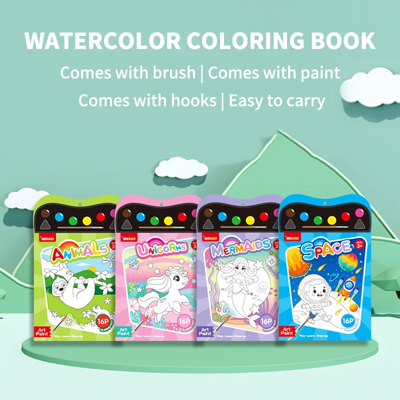 English Children's Watercolor Coloring Books ,1 set of 4 books Creative Art Activity Book for Kids Learn English through Art
English Children's Watercolor Coloring Books ,1 set of 4 books Creative Art Activity Book for Kids Learn English through Art