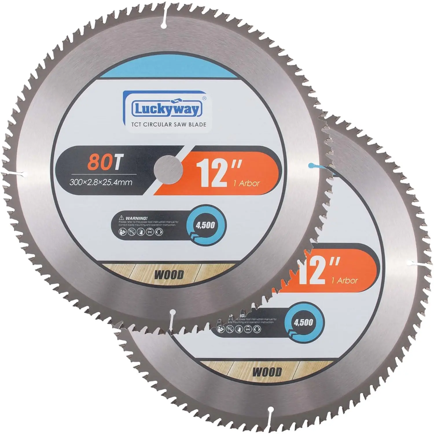 12-Inch 80T Fine Finish Miter Saw Blade, 1-Inch Arbor TCT for Wood Cutting, 2-Pack
12-Inch 80T Fine Finish Miter Saw Blade, 1-Inch Arbor TCT for Wood Cutting, 2-Pack
