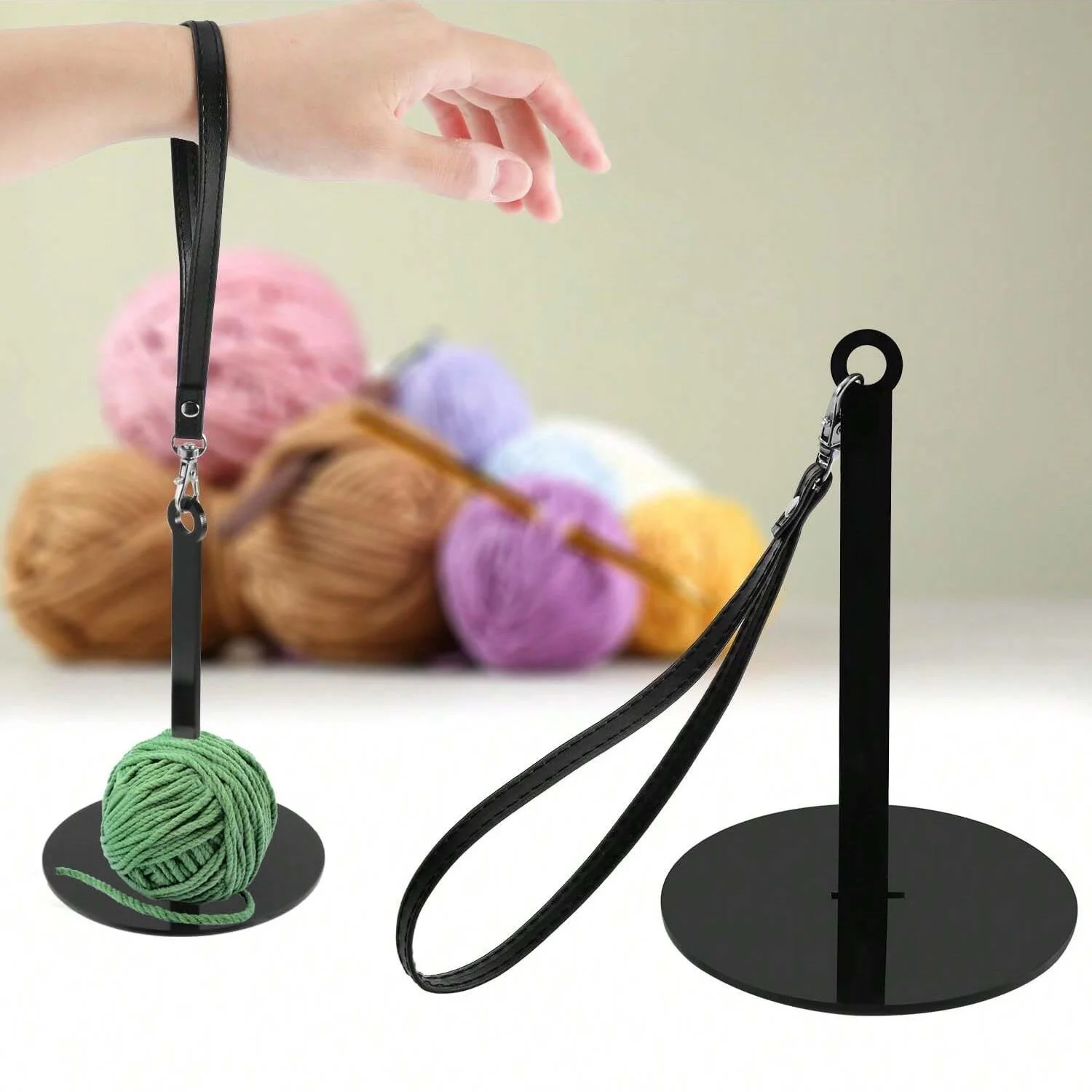 With Leather Wrist Strap Wrist Yarn Holder Acrylic Prevent Yarn Tangling Yarn Minder Durable Portable Yarn Ball Holder
With Leather Wrist Strap Wrist Yarn Holder Acrylic Prevent Yarn Tangling Yarn Minder Durable Portable Yarn Ball Holder