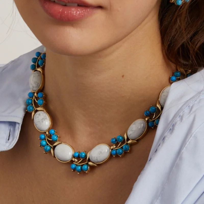 Vintage Turquoise Choker Necklace Opal Natural Stone Elegant For Women Jewelry Flower Party Luxury Designer Anniversary 2025 New
Vintage Turquoise Choker Necklace Opal Natural Stone Elegant For Women Jewelry Flower Party Luxury Designer Anniversary 2025 New