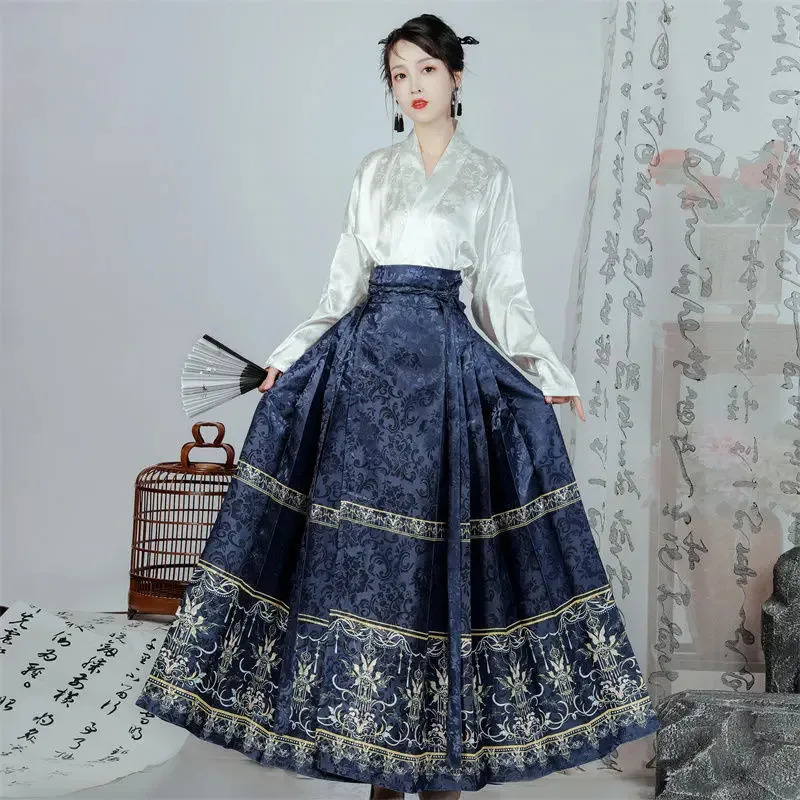 Vest Skirt Hanfu Modern Style Women's Suit Mamianqun Chinese Vintage Clothing Horse Face Skirt Daily Wear
Vest Skirt Hanfu Modern Style Women's Suit Mamianqun Chinese Vintage Clothing Horse Face Skirt Daily Wear
