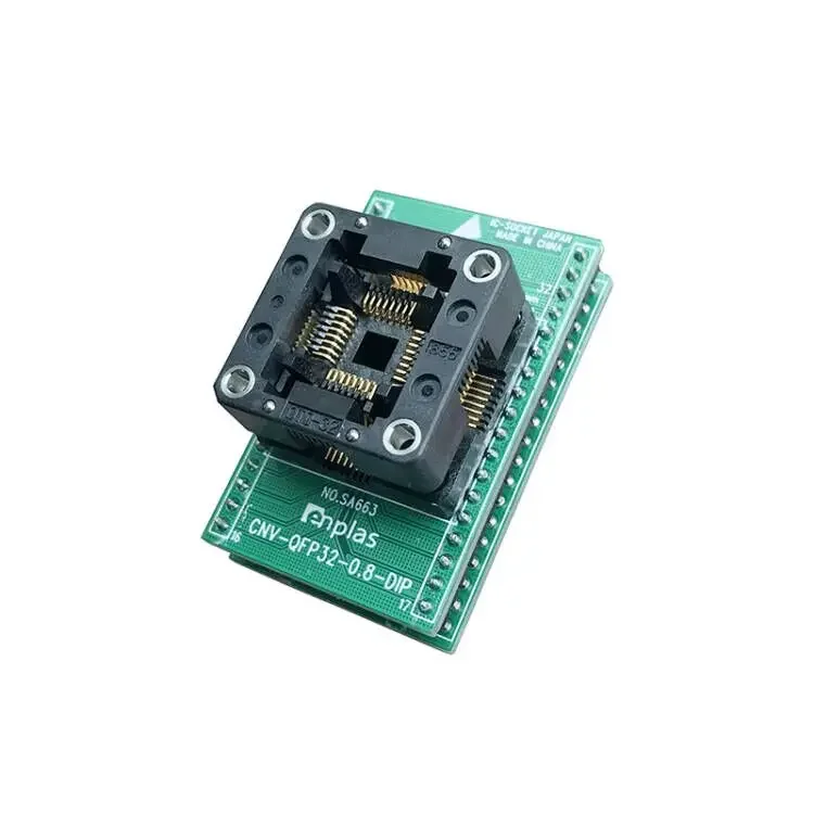 QFP32 SA663 OTQ-32-0.8-003 IC Испытательное сиденье Испытательный стенд Испытательная розетка Сиденье для программирования
QFP32 SA663 OTQ-32-0.8-003 IC Испытательное сиденье Испытательный стенд Испытательная розетка Сиденье для программирования