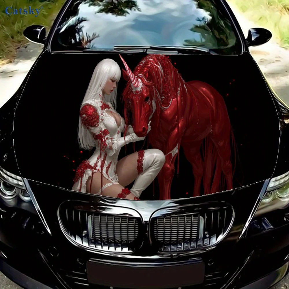 Gothic Lady and Red Unicorn Car Vinyl Wrap, PVC Waterproof Car Hood Sticker, Self-Adhesive Scratch-Resistant Stickers for Engine
Gothic Lady and Red Unicorn Car Vinyl Wrap, PVC Waterproof Car Hood Sticker, Self-Adhesive Scratch-Resistant Stickers for Engine