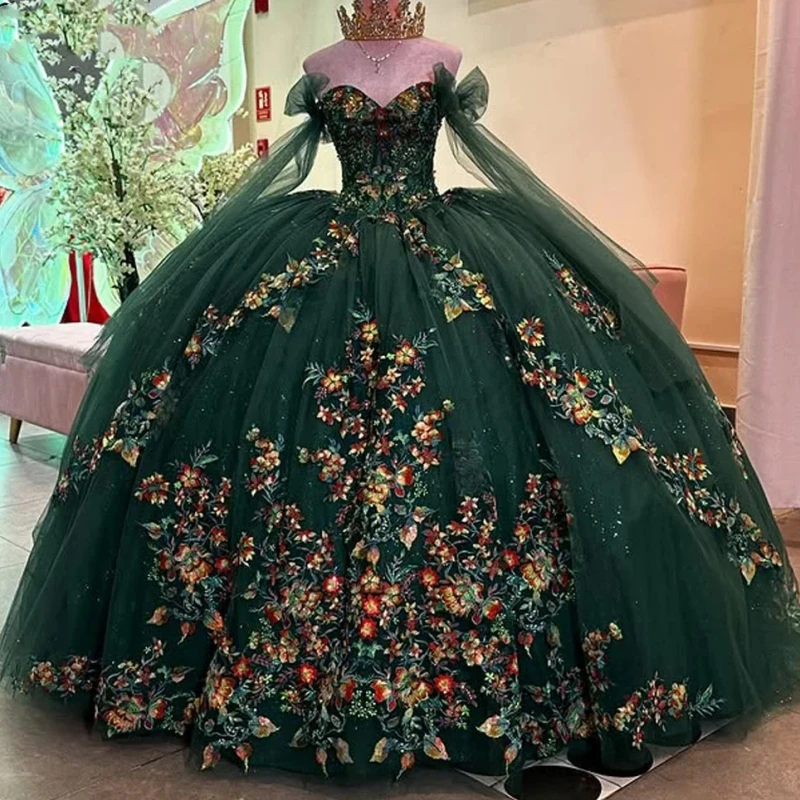 Customized Emerald Green Mexican Quinceanera Dresses Lace Applique Ball Gown Women Prom Birthday Party Dress Vestido 15 16 Girl
Customized Emerald Green Mexican Quinceanera Dresses Lace Applique Ball Gown Women Prom Birthday Party Dress Vestido 15 16 Girl