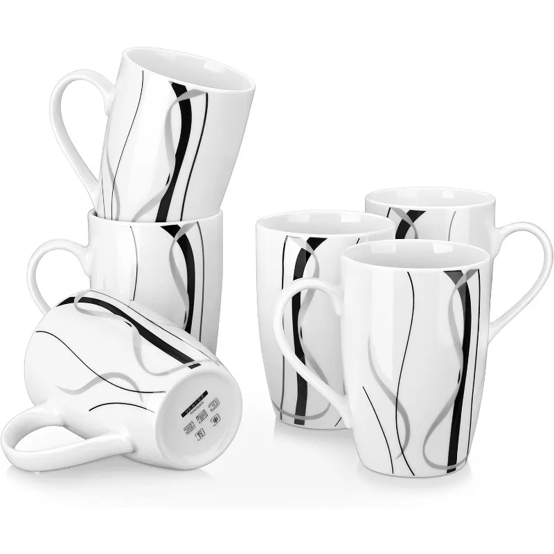 Coffee Mugs Set of 6, 16 OZ Large Coffee Cups Set, White Mug Sets Ceramic Mugs Set with Big Handle, Microwave Dishwasher Safe
Coffee Mugs Set of 6, 16 OZ Large Coffee Cups Set, White Mug Sets Ceramic Mugs Set with Big Handle, Microwave Dishwasher Safe