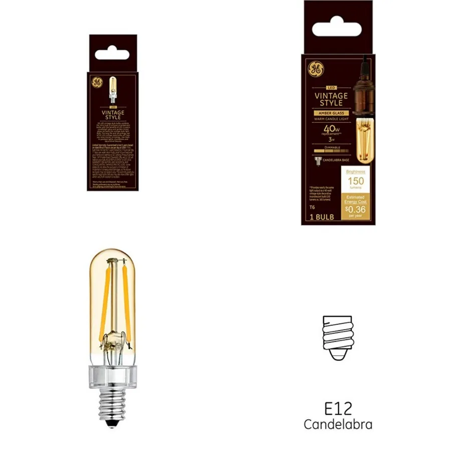 Lighting VintaStyle LED Light Bulb, 3 Watts 40 Watt Equivalent Warm Candle Light, Amber Glass, Candelabra Base (1 Pack
Lighting VintaStyle LED Light Bulb, 3 Watts 40 Watt Equivalent Warm Candle Light, Amber Glass, Candelabra Base (1 Pack