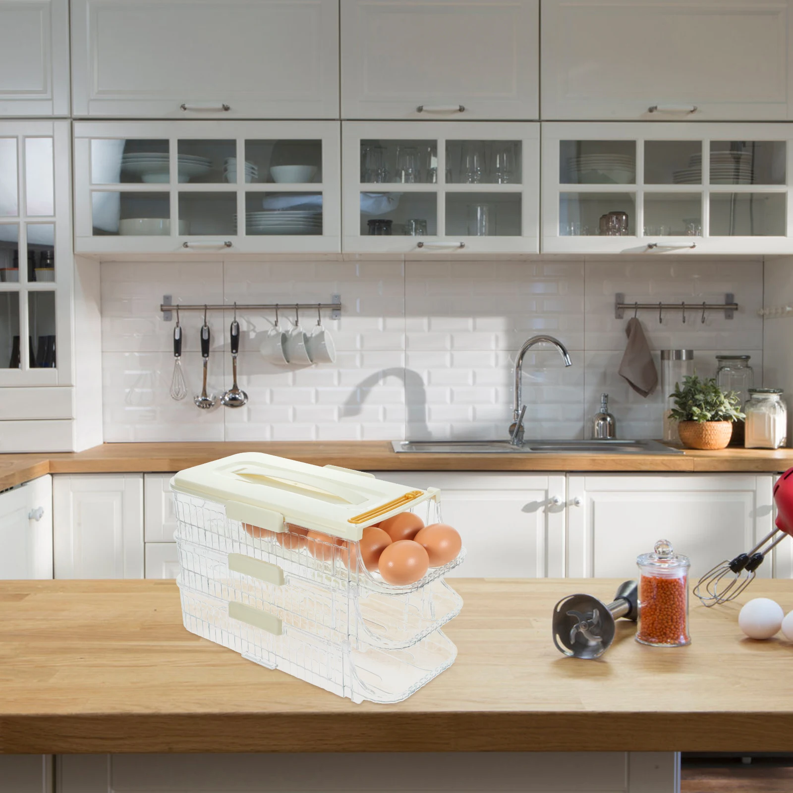 48 Eggs Capacity Egg Holder for Refrigerator 3 Tier Stackable Tray Auto Rolling ganizer Smooth Edge Large Storage Container
48 Eggs Capacity Egg Holder for Refrigerator 3 Tier Stackable Tray Auto Rolling ganizer Smooth Edge Large Storage Container