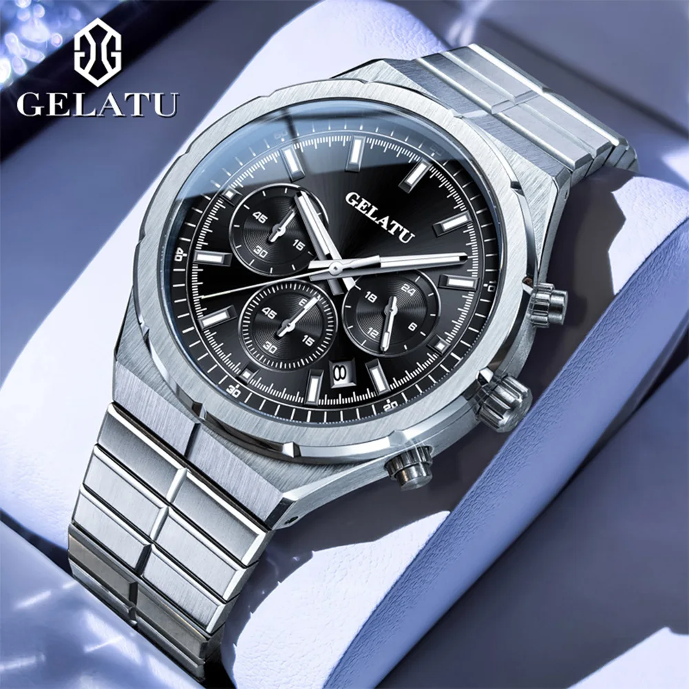 GELATU Высококачественные брендовые мужские часы HD со светящейся нержавеющей сталью, 30-метровые водонепроницаемые кварцевые часы, трендовые оригинальные часы
GELATU Высококачественные брендовые мужские часы HD со светящейся нержавеющей сталью, 30-метровые водонепроницаемые кварцевые часы, трендовые оригинальные часы