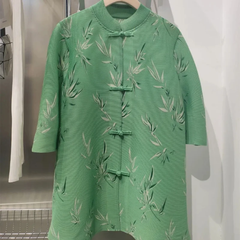 Новинка лета 2025, модное верхнее пальто, женское пальто-поло с воротником-поло и пятью рукавами, пальто с принтом бамбуковых листьев
Новинка лета 2025, модное верхнее пальто, женское пальто-поло с воротником-поло и пятью рукавами, пальто с принтом бамбуковых листьев