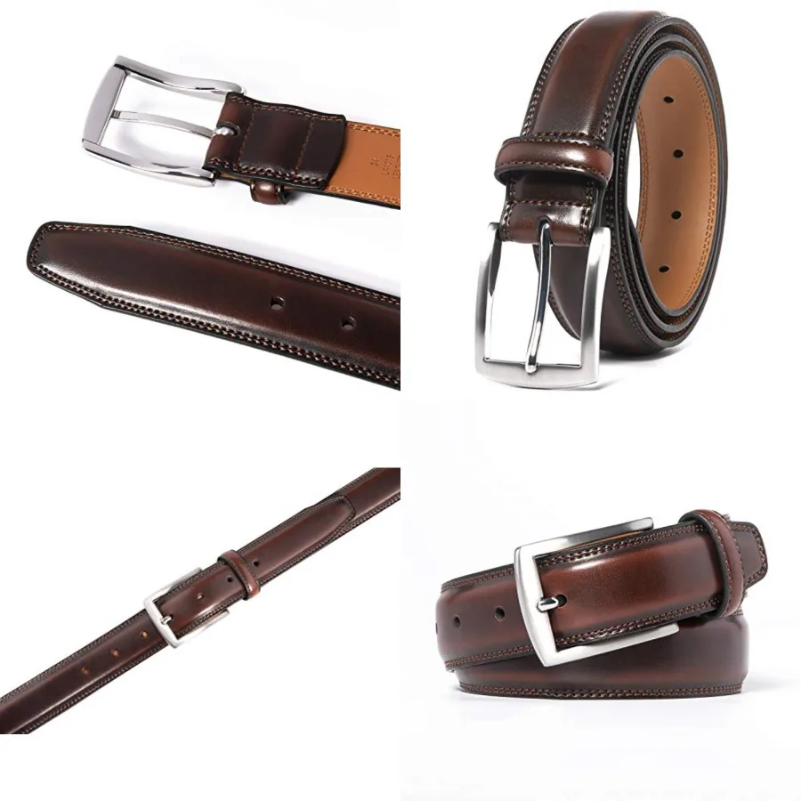 Genuine Leather Dress Belts For Men - Mens Belt For Suits, Jeans, Uniform With Single Prong Buckle, 38in(waist 36-37)Mahogany
Genuine Leather Dress Belts For Men - Mens Belt For Suits, Jeans, Uniform With Single Prong Buckle, 38in(waist 36-37)Mahogany