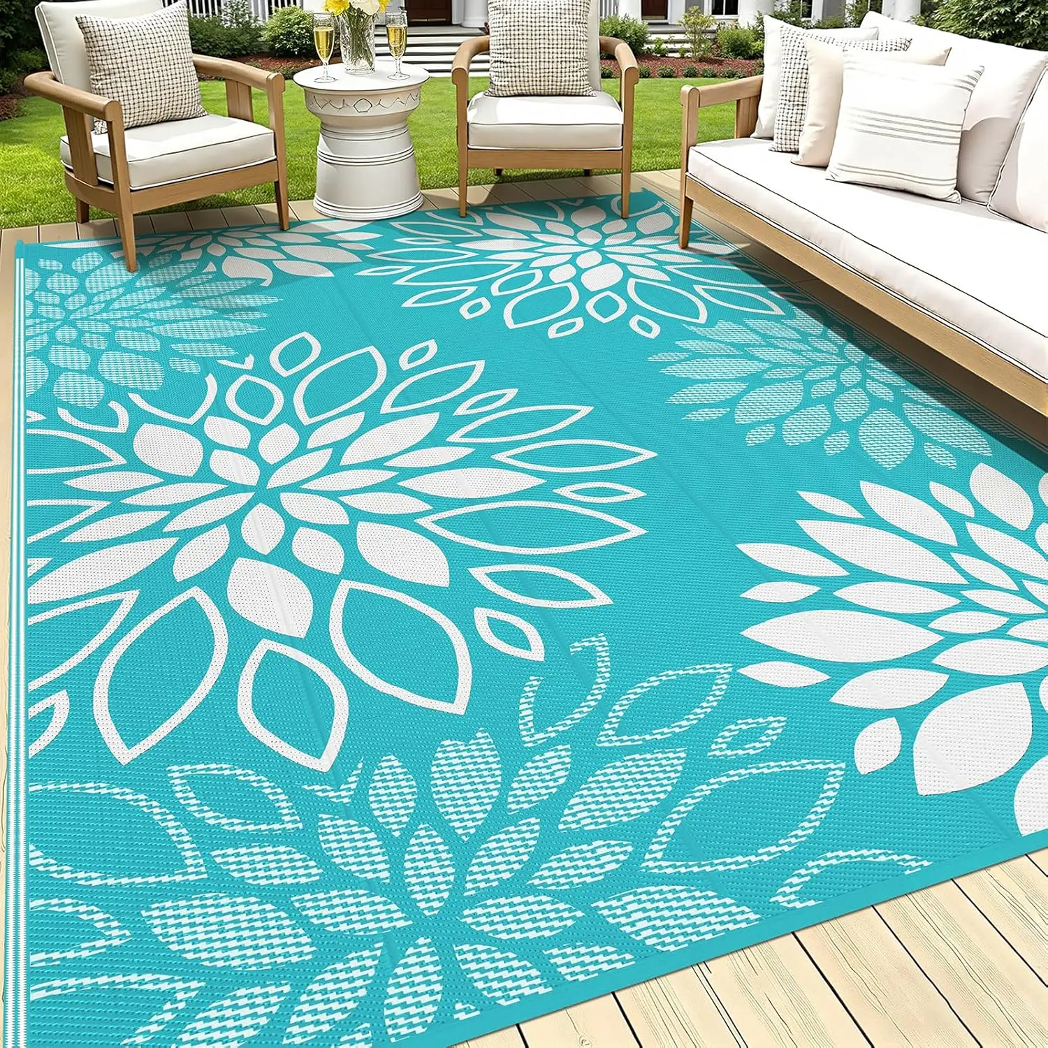 Reversible Outdoor Rug 8x10 Waterproof Plastic Straw Patio Mat for Camping RV Deck
Reversible Outdoor Rug 8x10 Waterproof Plastic Straw Patio Mat for Camping RV Deck