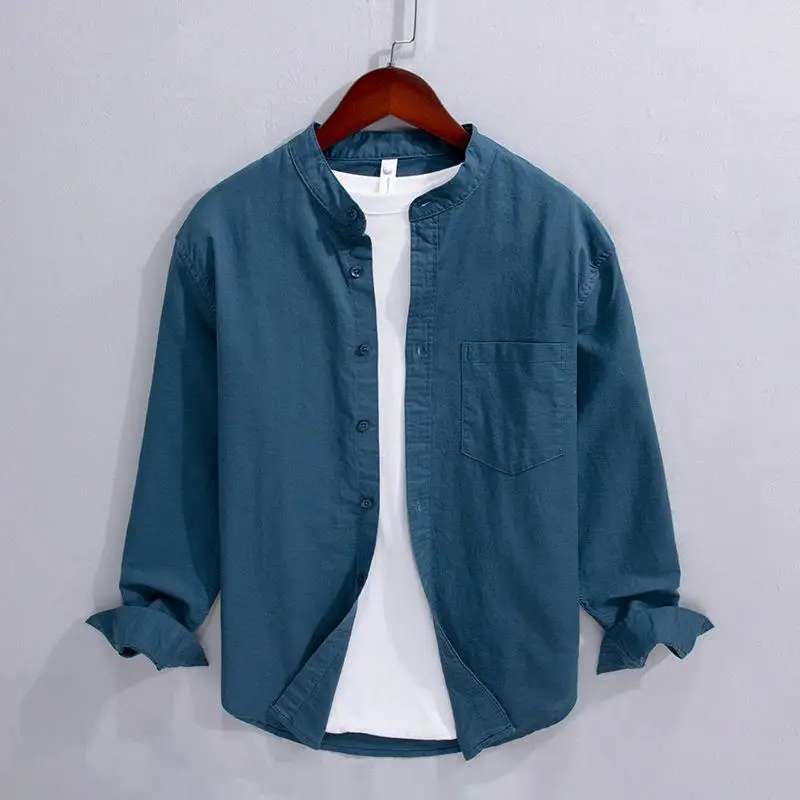 Men's Long Sleeve Cotton Linen Shirt Standing Collar Comfortable Breathable Casual Business Wear Resistant to Deformation
Men's Long Sleeve Cotton Linen Shirt Standing Collar Comfortable Breathable Casual Business Wear Resistant to Deformation