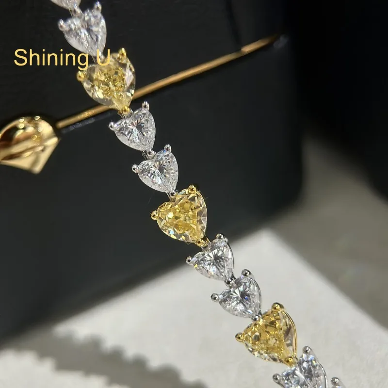 Shining U S925 Silver Yellow Heart Diamond Gems Bracelet for Women Fine Jewelry Summer
Shining U S925 Silver Yellow Heart Diamond Gems Bracelet for Women Fine Jewelry Summer