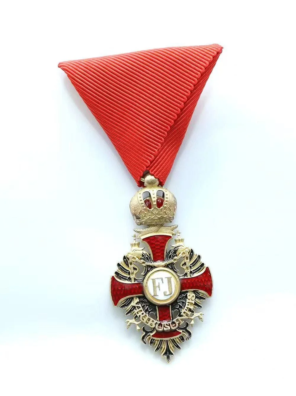 Осторо-Угорская Императорская Корона Мерт Крест Франц Джозеф I Медаль FJ Repilca 
Осторо-Угорская Императорская Корона Мерт Крест Франц Джозеф I Медаль FJ Repilca