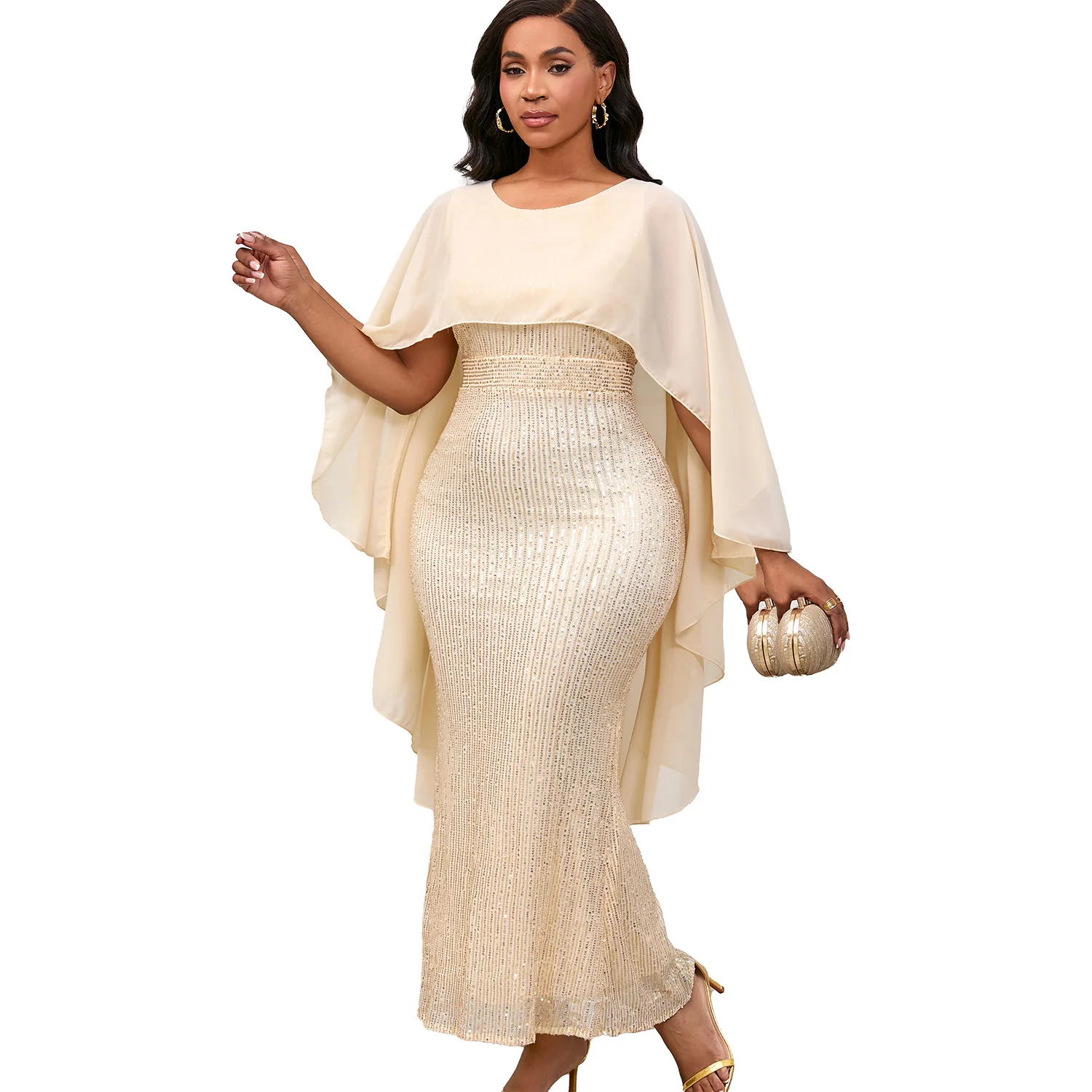 2025 New Style Chiffon Cloak Sequin Party Dress Summer Autumn Elegant Lady Dresses for Club Birthday Wear Real Photo
2025 New Style Chiffon Cloak Sequin Party Dress Summer Autumn Elegant Lady Dresses for Club Birthday Wear Real Photo