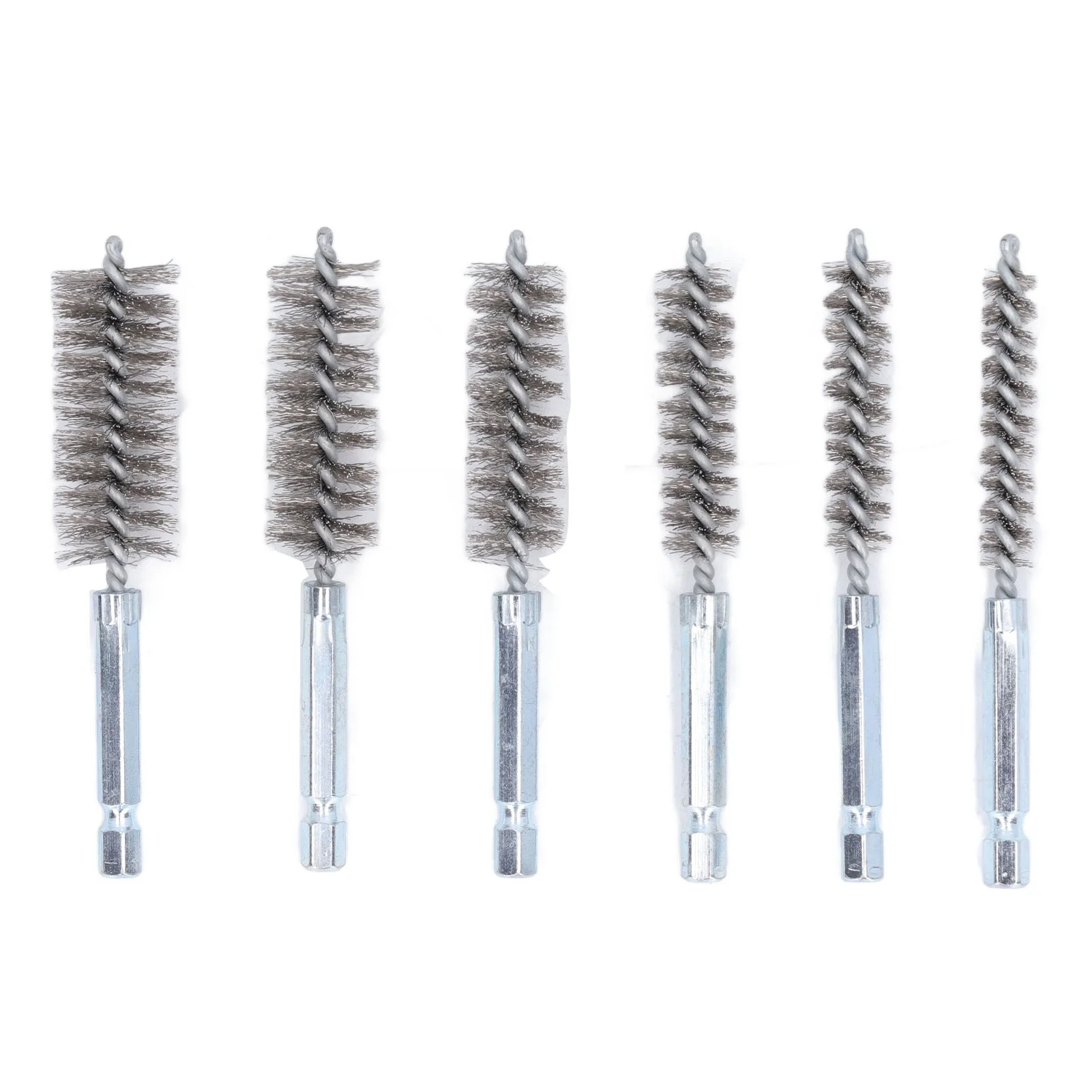6PCS Bore Brush 4in Rust Proof Twisted Wire Cleaning Brush with 1/4in Hex Shank for Electric Drill Impact Driver Silver
6PCS Bore Brush 4in Rust Proof Twisted Wire Cleaning Brush with 1/4in Hex Shank for Electric Drill Impact Driver Silver