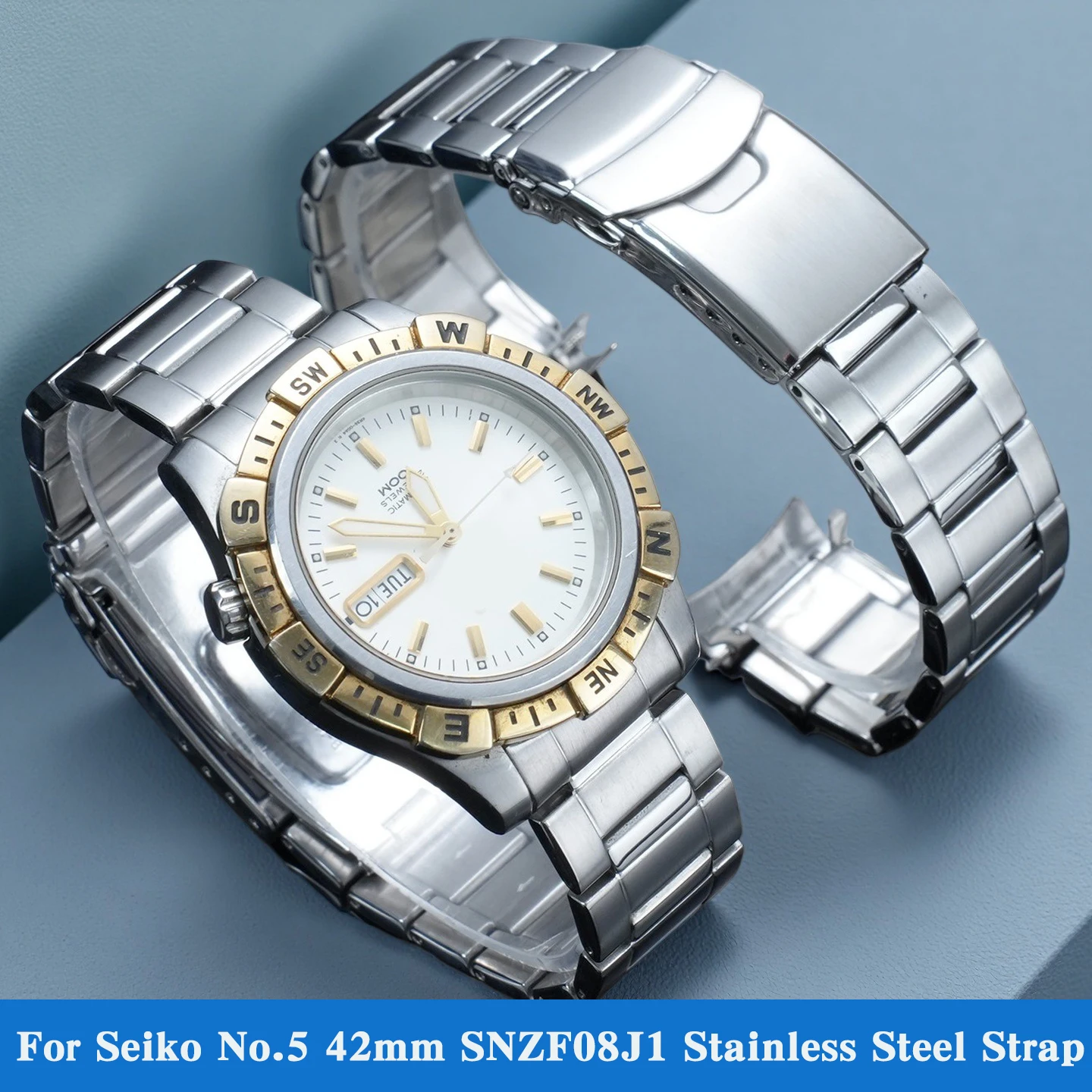20mm Stainless Steel Watch Strap For Seiko No.5 Watch SNZF08F1 Metal Bracelet Waterproof Curved Interface Watch Chain Man Band
20mm Stainless Steel Watch Strap For Seiko No.5 Watch SNZF08F1 Metal Bracelet Waterproof Curved Interface Watch Chain Man Band