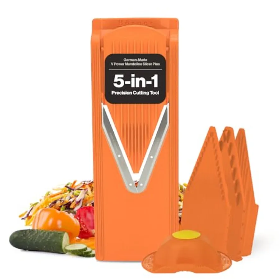 Swissmar Borner V-1001 V-Slicer Plus Mandoline 5 Piece Set Orange - Ideal for Precision Slicing Dicing and Julienne Cutting in
Swissmar Borner V-1001 V-Slicer Plus Mandoline 5 Piece Set Orange - Ideal for Precision Slicing Dicing and Julienne Cutting in