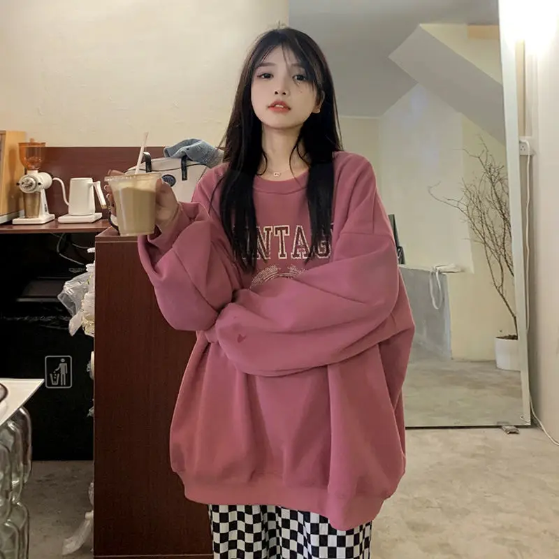 Letter Print O-Neck Simple Elegant Hoodies Casual Loose Plush Thicken Warm Hoodies 2023 New Autumn Winter Fashion Women Hoodies
Letter Print O-Neck Simple Elegant Hoodies Casual Loose Plush Thicken Warm Hoodies 2023 New Autumn Winter Fashion Women Hoodies