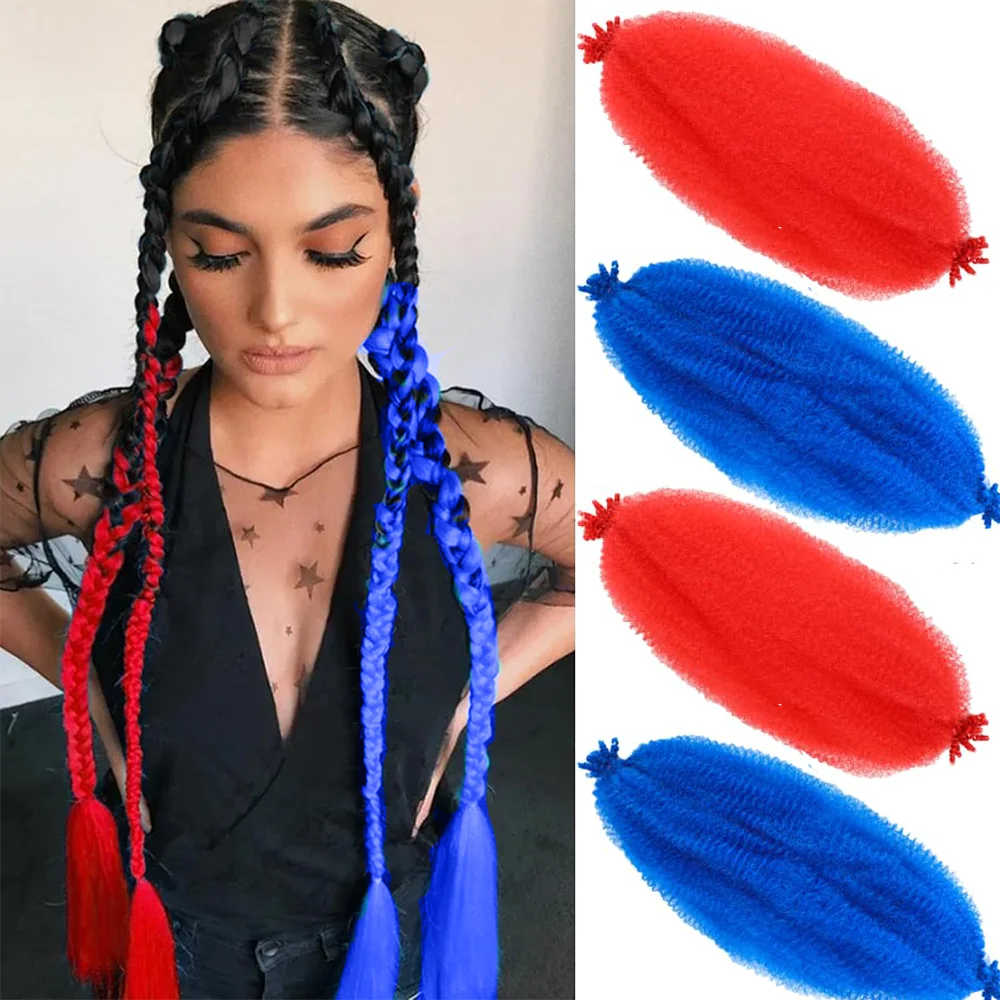 Пружинные волосы афро-твист, 18 дюймов, 2-8 упаковок, синий и красный цвет, предварительно пушированные волосы Marley Twist, плетение волос для чернокожих женщин, синтетические
Пружинные волосы афро-твист, 18 дюймов, 2-8 упаковок, синий и красный цвет, предварительно пушированные волосы Marley Twist, плетение волос для чернокожих женщин, синтетические