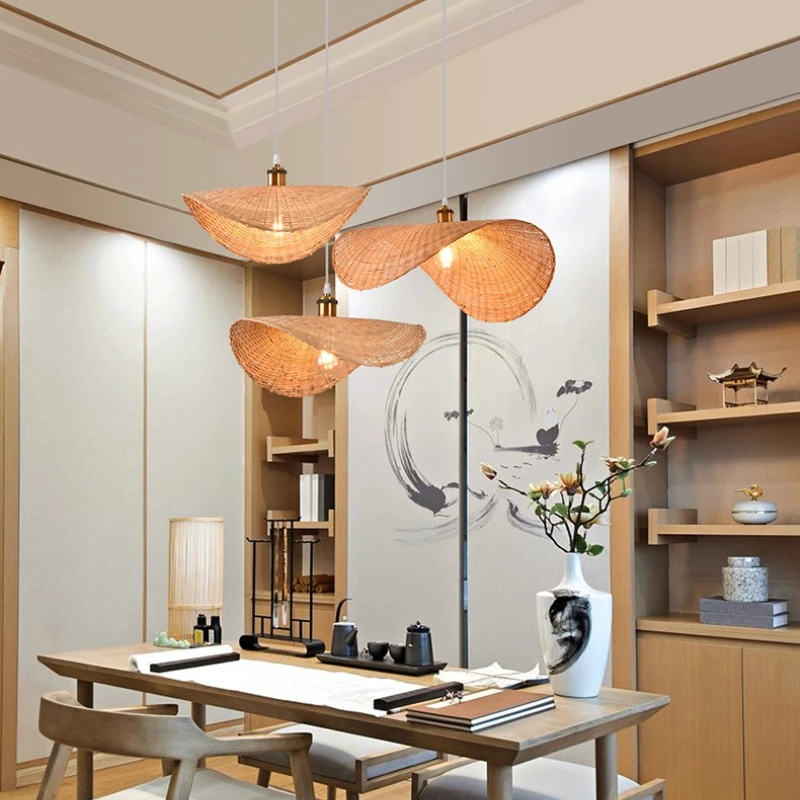 Modern Chinese Style Bamboo Chandelier Tea Room Rattan Hand-woven Lamps Creative Straw Hat Chandelier Woven Bamboo Lamp
Modern Chinese Style Bamboo Chandelier Tea Room Rattan Hand-woven Lamps Creative Straw Hat Chandelier Woven Bamboo Lamp