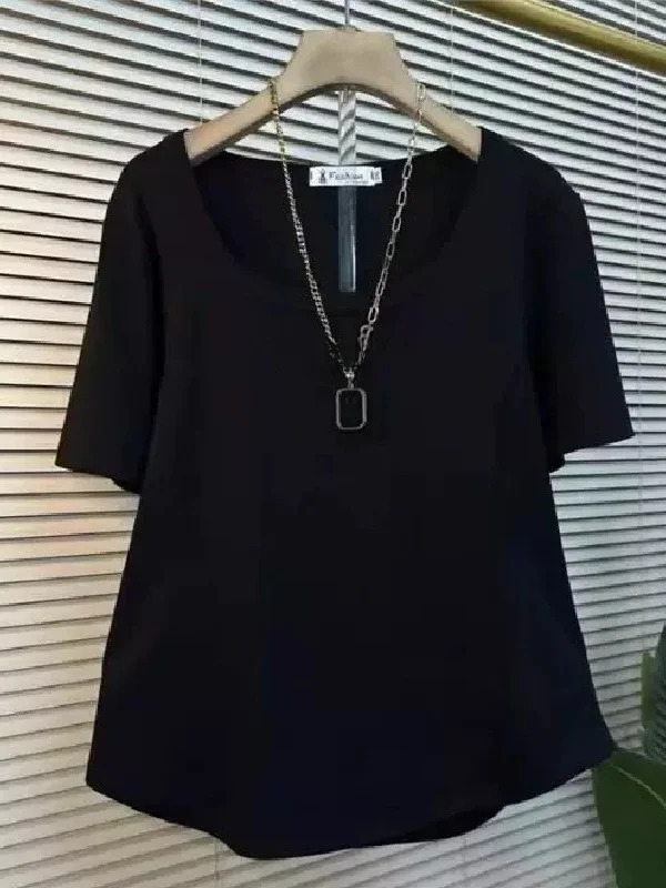 plus Size Women's T-Shirt Summer Loose Square Neck Half Sleeve Base Shirt Fashionable Short Sleeve Breathable Cotton Casual Top
plus Size Women's T-Shirt Summer Loose Square Neck Half Sleeve Base Shirt Fashionable Short Sleeve Breathable Cotton Casual Top