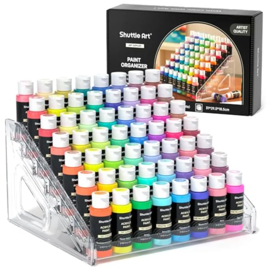 Acrylic Paint Organizer, 7 Layers Clear Storage Rack, Snap On Organizer for Acrylic Paint, Oil Paints, Nail Polish and Craft Su
Acrylic Paint Organizer, 7 Layers Clear Storage Rack, Snap On Organizer for Acrylic Paint, Oil Paints, Nail Polish and Craft Su