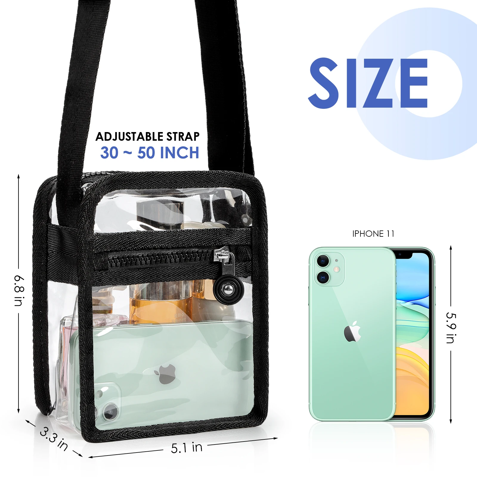 Transparent Cosmetic Bag PVC Women Zipper Clear Makeup Bags Beauty Case Travel Organizer Storage Toiletry Phone Shouder Bag
Transparent Cosmetic Bag PVC Women Zipper Clear Makeup Bags Beauty Case Travel Organizer Storage Toiletry Phone Shouder Bag