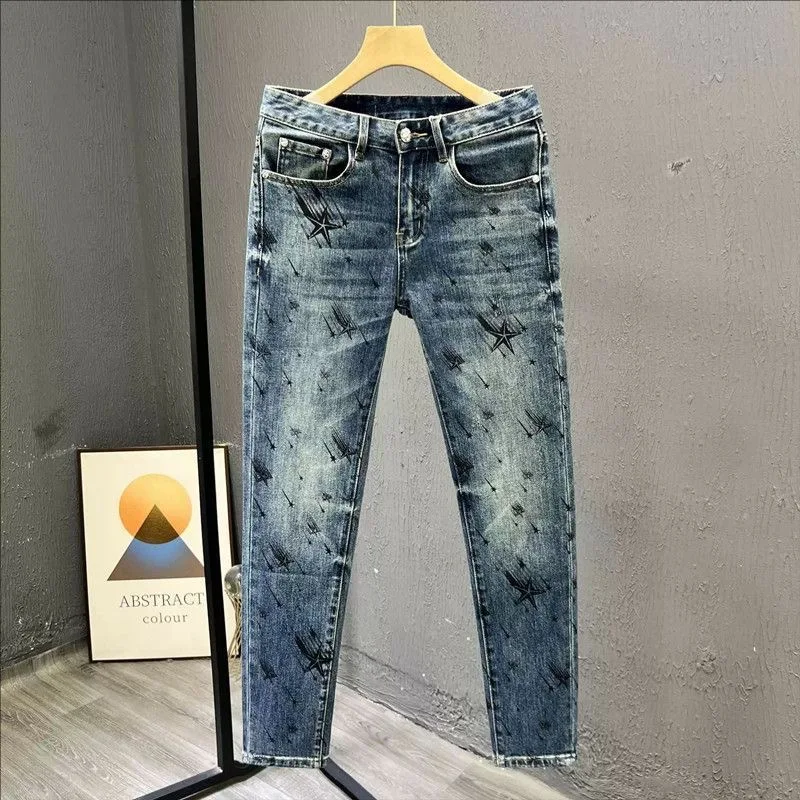 Spring and Autumn New Fashion Trendy Printed Straight Leg Stretch Jeans Men's Casual Loose Sport High Quality Denim Pants
Spring and Autumn New Fashion Trendy Printed Straight Leg Stretch Jeans Men's Casual Loose Sport High Quality Denim Pants