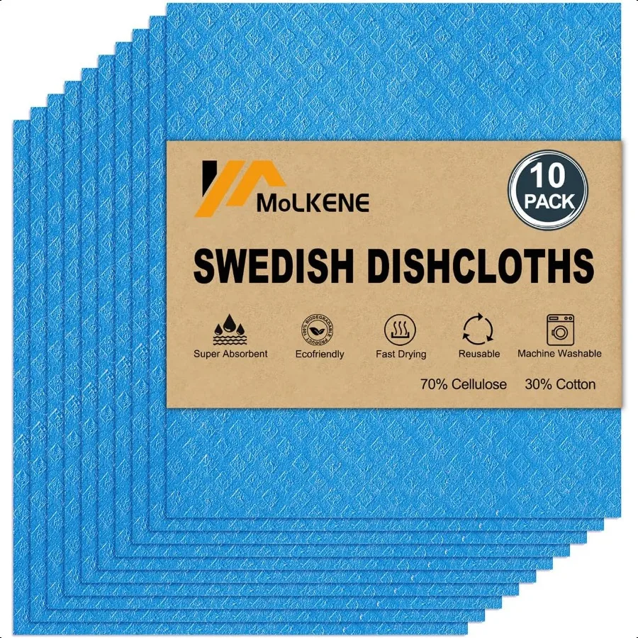 Шведские салфетки для посуды, 10 упаковок, многоразовые кухонные салфетки для посуды, целлюлозная губка
Шведские салфетки для посуды, 10 упаковок, многоразовые кухонные салфетки для посуды, целлюлозная губка