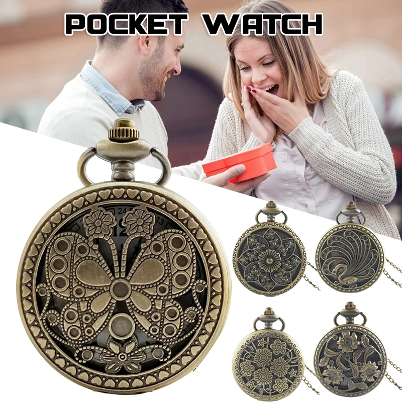 Vintage Pocket Watch With Chain Metal Hollow Carving Pattern Pendant Bow Watch Butterfly Flower Clock Gift For Man Business
Vintage Pocket Watch With Chain Metal Hollow Carving Pattern Pendant Bow Watch Butterfly Flower Clock Gift For Man Business