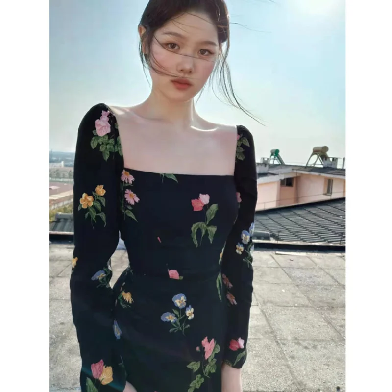 Spot GoodsN484Summer2025Printed Mid-Length Split Square Neck Long Sleeve Dress Vintage Women's Fashion
Spot GoodsN484Summer2025Printed Mid-Length Split Square Neck Long Sleeve Dress Vintage Women's Fashion