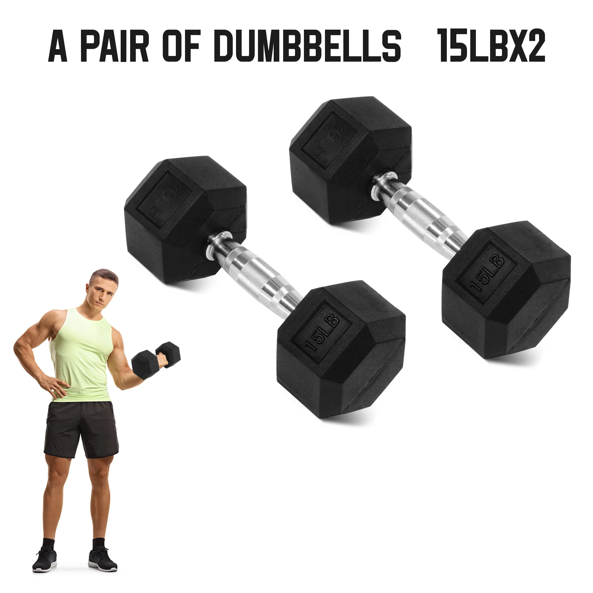 FITVIDS15LB, 20LB, 25LB Pair Hexagonal Rubber Coated Dumbbell Set - Premium Fitness Weights for Home & Gym Workouts
FITVIDS15LB, 20LB, 25LB Pair Hexagonal Rubber Coated Dumbbell Set - Premium Fitness Weights for Home & Gym Workouts